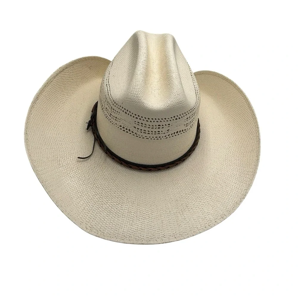 Wild Bill Hats Western Cowboy Hat Rodeo Branded Sz‎ 7 1/8 Mexico 57 White Cream